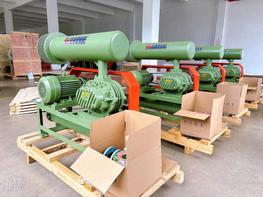 4.89-17.86m3/Min 100mm Port dia. Rotary 10KPA - 50 KPA Tri Lobe Roots Blower Reliable Aerator
