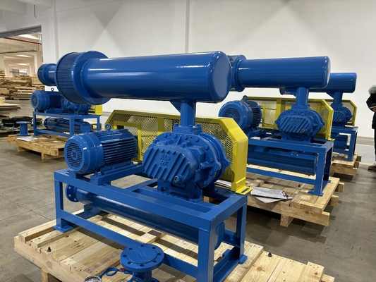 Three Lobe Type Rotary High Pressure Roots Blower High Efficiency 60-100kpa