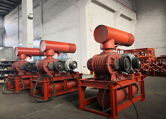 0.8 Bar 132kw 10" 850-1500 Rpm 71.52-116.5m3/Min Tri Lobe Roots Blower