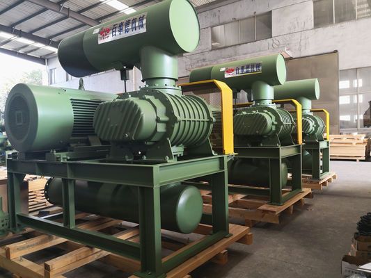0.8 Bar 132kw 10" 850-1500 Rpm 71.52-116.5m3/Min Tri Lobe Roots Blower