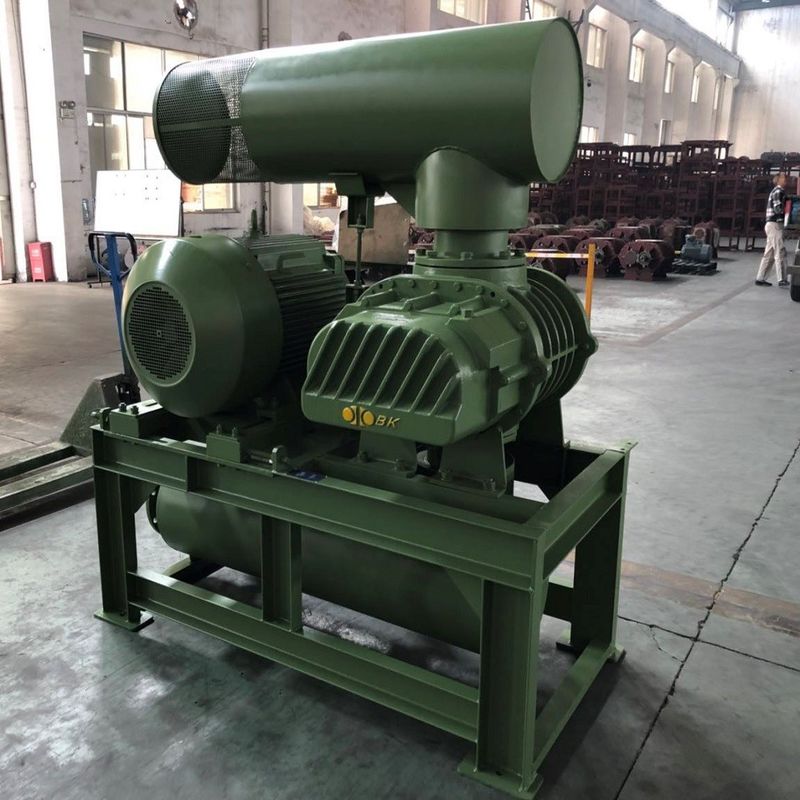Green Axial Flow Three Lobe Roots Blower BK8024 110KW For Water Treatment